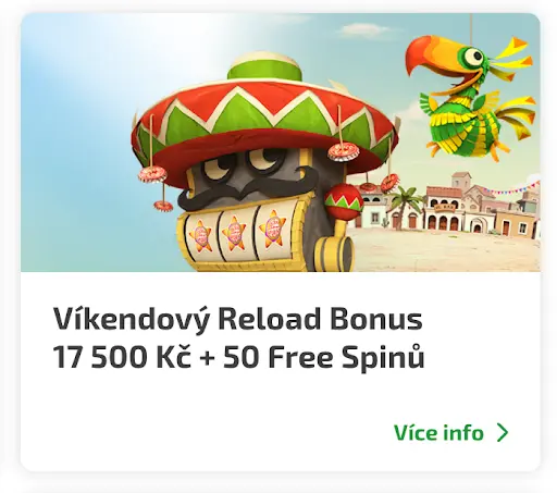 BoaBoa Casino víkendový reload bonus 17 500 Kč + 50 free spinů