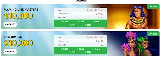 BoaBoa Casino turnaje Flaming Link Masters a Spin Royale o 10 000 €