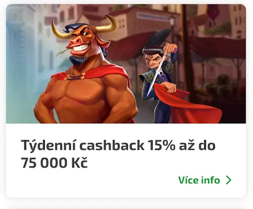 BoaBoa Casino týdenní cashback 15 % až do 75 000 Kč