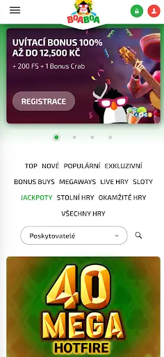 BoaBoa Casino mobilní verze s uvítacím bonusem až 12 500 Kč